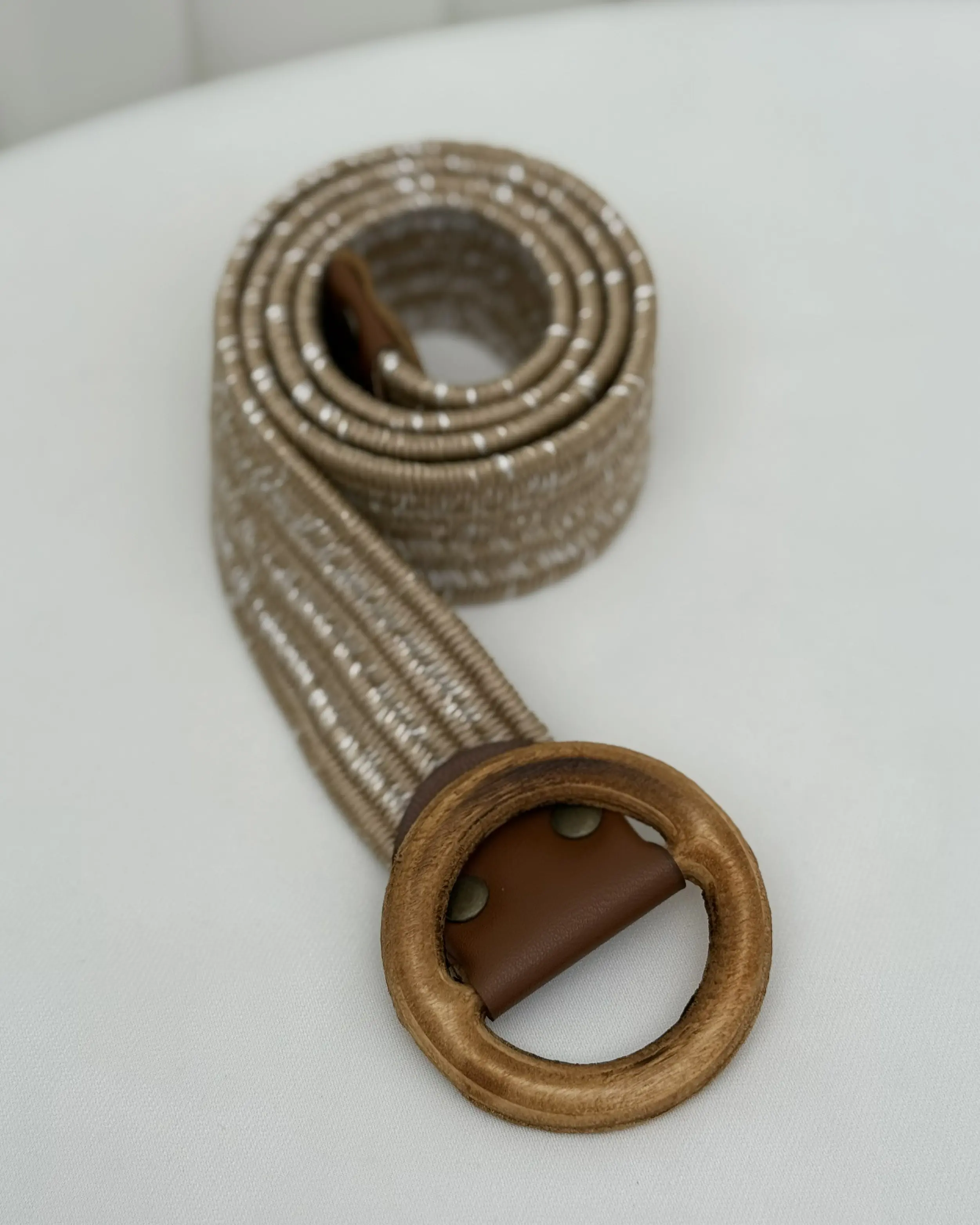 کمربند زنانه کشی سگک چوبی